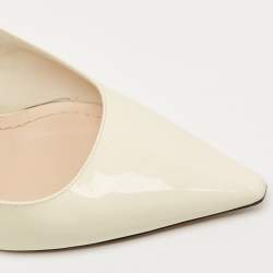 Pre Owned Dior Cream Patent Leather J'adior Slingback Pumps Size 38