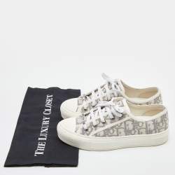 Pre Owned Dior GRey/White Canvas Walk'n'Dior  Low Top Sneakers Size 36