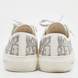 Pre Owned Dior GRey/White Canvas Walk'n'Dior  Low Top Sneakers Size 36