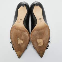 Pre Owned Dior Black Croc Embossed Leather Dior Pointed Toe Pumps Size 38.5