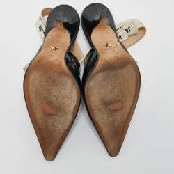 Dior Black Patent Leather J'adior Slingback Pumps Size 38.5