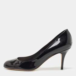 Dior Black Patent Cherie Pointed Toe  Pumps Size 42