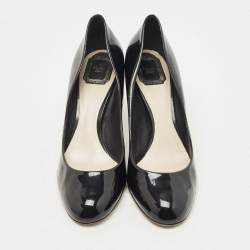 Dior Black Patent Cherie Pointed Toe  Pumps Size 42