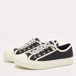 Pre Owned Dior Black/White Canvas Walk'n'Dior Low Top Sneakers Size 38