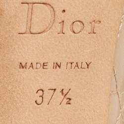 Pre Owned Dior Beige Cannage Leather Buckle Embellished Pointed Toe Pumps Size 37.5