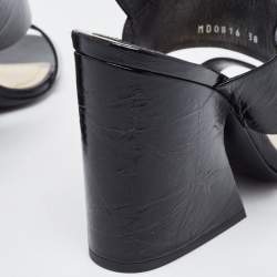 Dior Black Leather Block Heel Ankle Strap Sandals Size 38