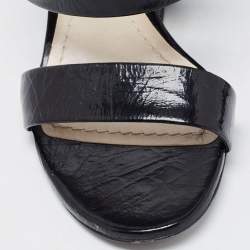Dior Black Leather Block Heel Ankle Strap Sandals Size 38
