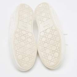 Pre Owned Dior White Crinkled Leather Move Sneakers Size 37.5