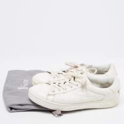 Pre Owned Dior White Crinkled Leather Move Sneakers Size 37.5