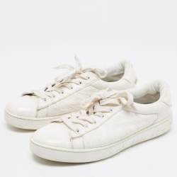 Pre Owned Dior White Crinkled Leather Move Sneakers Size 37.5
