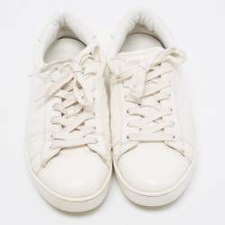 Pre Owned Dior White Crinkled Leather Move Sneakers Size 37.5