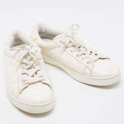 Pre Owned Dior White Crinkled Leather Move Sneakers Size 37.5