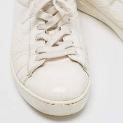 Pre Owned Dior White Crinkled Leather Move Sneakers Size 37.5