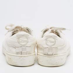 Pre Owned Dior White Crinkled Leather Move Sneakers Size 37.5