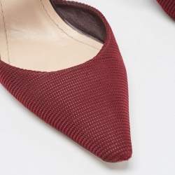 Dior Burgundy Leather and Mesh D Dior Buckle Mule Sandals Size 40