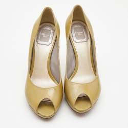 Dior Olive Green Patent Leather Miss Dior Pumps Size 37