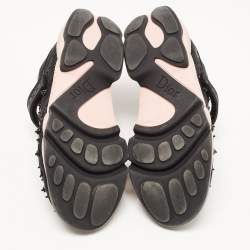 مملوكة مسبقًا حذاء رياضي ديور فيوجن شبكة ونيوبرين أسود مزخرف لازق فولكيرو مقاس 36