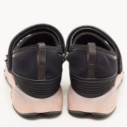 مملوكة مسبقًا حذاء رياضي ديور فيوجن شبكة ونيوبرين أسود مزخرف لازق فولكيرو مقاس 36