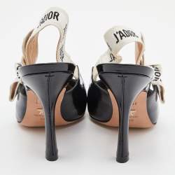 Dior Black Patent Leather J'adior Slingback Pumps Size 36