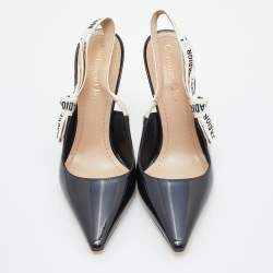 Dior Black Patent Leather J'adior Slingback Pumps Size 36