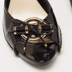 Pre Owned Dior Black Patent Slide Sandals Size 38