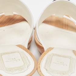 Dior White Leather Logo Accent Clogs Size 37.5