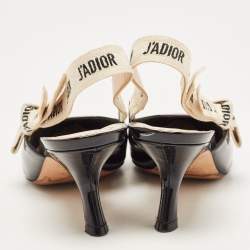 Dior Black Patent J'adior Slingback Pumps Size 39
