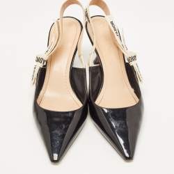 Dior Black Patent J'adior Slingback Pumps Size 39