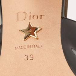 Dior Black Patent Leather J'adior slingback Pumps Size 39