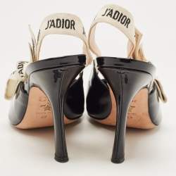 Dior Black Patent Leather J'adior slingback Pumps Size 39