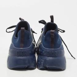 Pre Owned Dior Navy Blue/Transparent PVC and Fabric D-Connect Sneakers Size 38.5