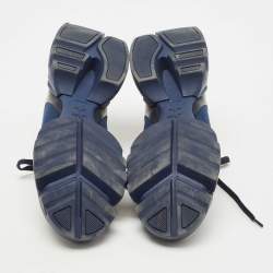 Pre Owned Dior Navy Blue/Transparent PVC and Fabric D-Connect Sneakers Size 38.5