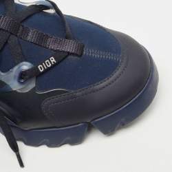 Pre Owned Dior Navy Blue/Transparent PVC and Fabric D-Connect Sneakers Size 38.5