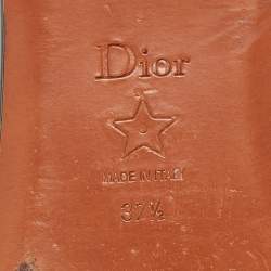 مملوكة مسبقًا Dior Black/White Canvas Dway Flat Slides Size 37.5