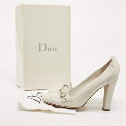 Dior Cream Leather Loafer Pumps Size 40