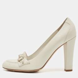 Dior Cream Leather Loafer Pumps Size 40