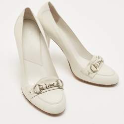 Dior Cream Leather Loafer Pumps Size 40