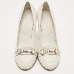 Dior Cream Leather Loafer Pumps Size 40