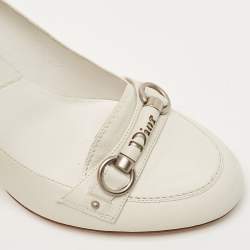 Dior Cream Leather Loafer Pumps Size 40