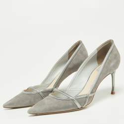 Pre Owned Dior Grey Suede and Leather Venus Pointed Toe Pumps Size 42