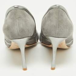 Pre Owned Dior Grey Suede and Leather Venus Pointed Toe Pumps Size 42
