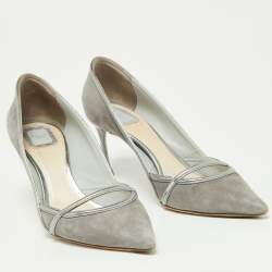 Pre Owned Dior Grey Suede and Leather Venus Pointed Toe Pumps Size 42