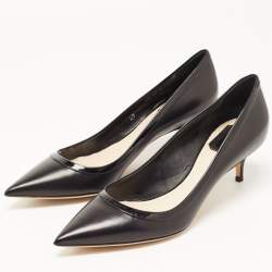 Pre Owned Dior Black Leather Pointed Toe Pumps Size 40