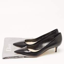 Pre Owned Dior Black Leather Pointed Toe Pumps Size 40