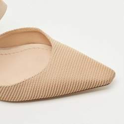 Dior Beige Mesh and Leather D Dior Mules Size 39