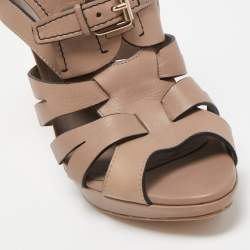 Dior Brown Leather Platform Strappy Sandals Size 38.5