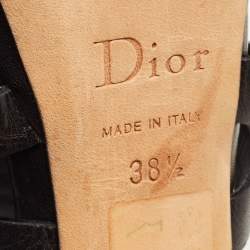 Dior Black Leather Platform Strappy Sandals Size 38.5