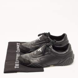 Pre Owned Dior Black Leather and Suede D-Bee Low Top Sneakers Size 38