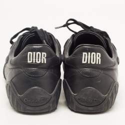 Pre Owned Dior Black Leather and Suede D-Bee Low Top Sneakers Size 38