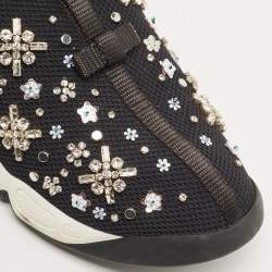 Dior Black Mesh Fusion Embellished Low Top Sneakers Size 39